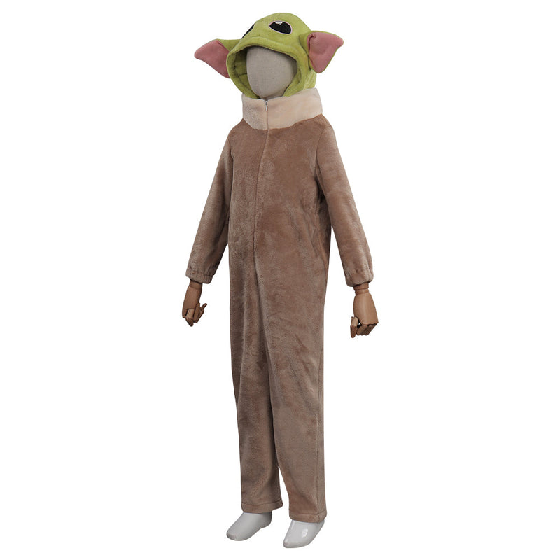 The Mandalorian Baby Yoda Jumpsuit Sleepwear Cosplay Costume for Kids Children