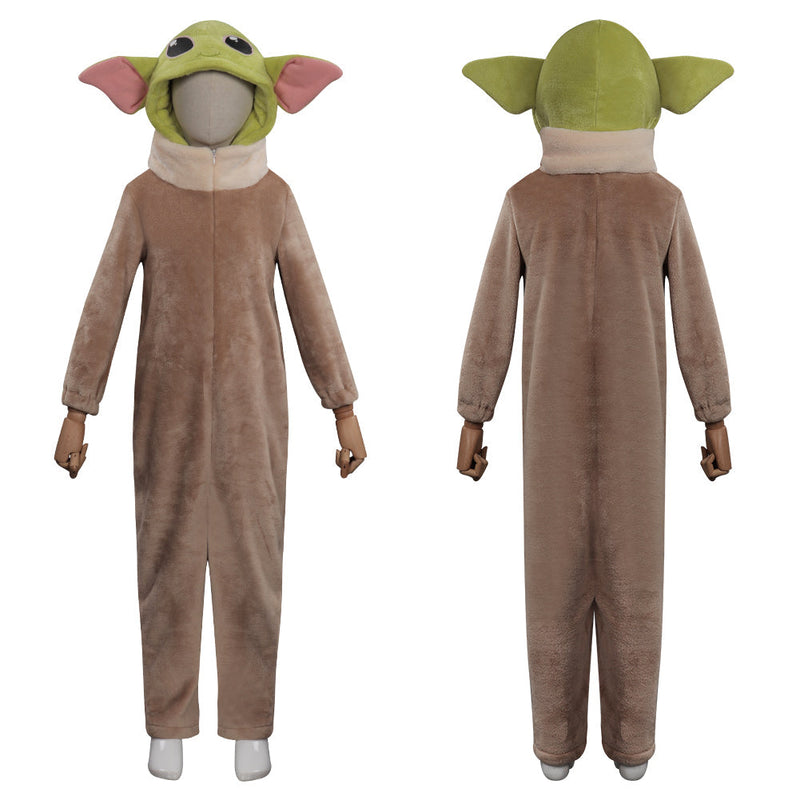 The Mandalorian Baby Yoda Jumpsuit Sleepwear Cosplay Costume for Kids Children