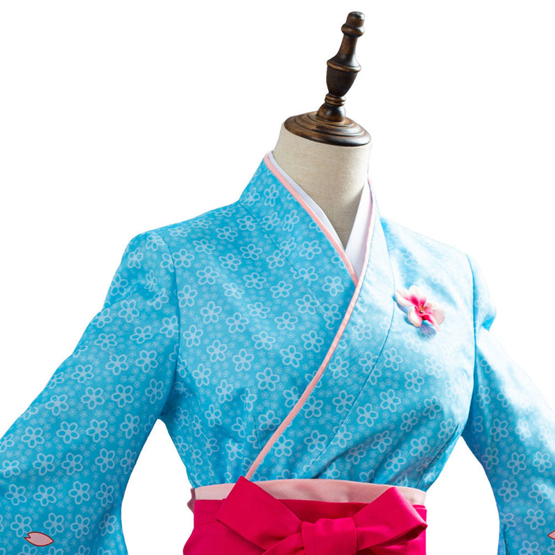 Sakura Wars Shin Sakura Taisen Sakura Amamiya Women Kimono Cosplay Costume