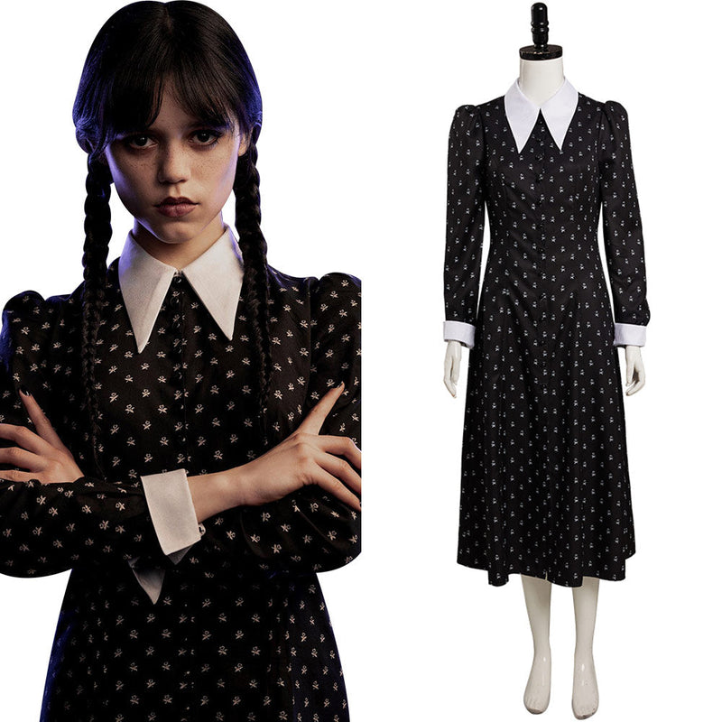 Adult Wednesday (2022) The Addams Family Wednesday Dress Cosplay Costume Outfits