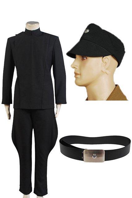 Star Wars Imperial Officer Black Uniform Costume + Hat + Belt