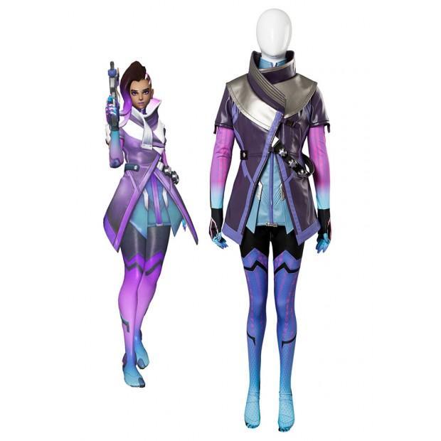 Overwatch Sombra Hacker Outfit Suit Cosplay Costume For Girls Females