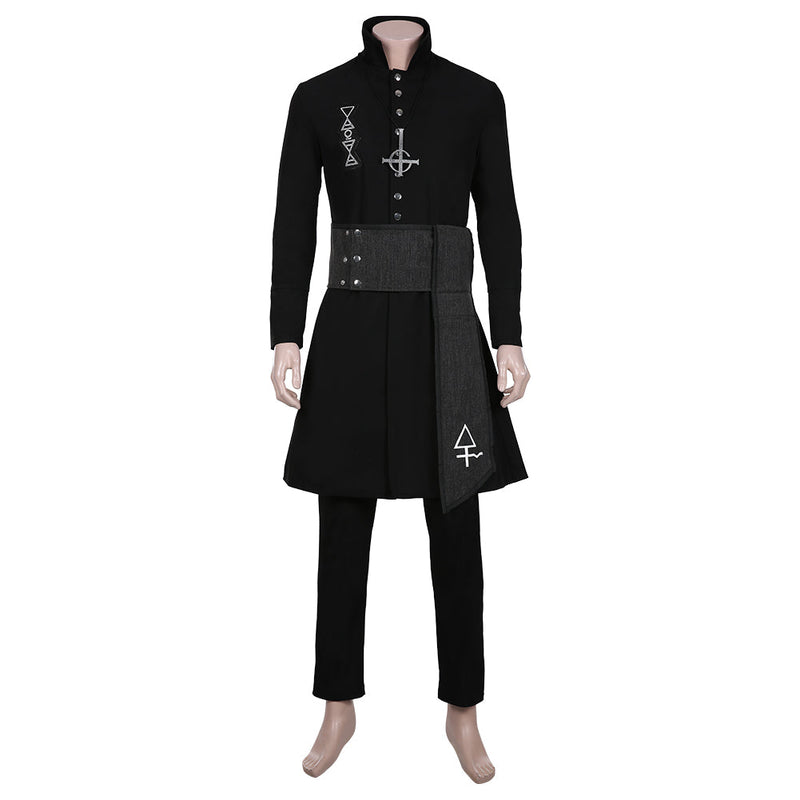 Ghost B.C. Nameless Ghoul Black Coat Props Halloween Full Set Cosplay Costume