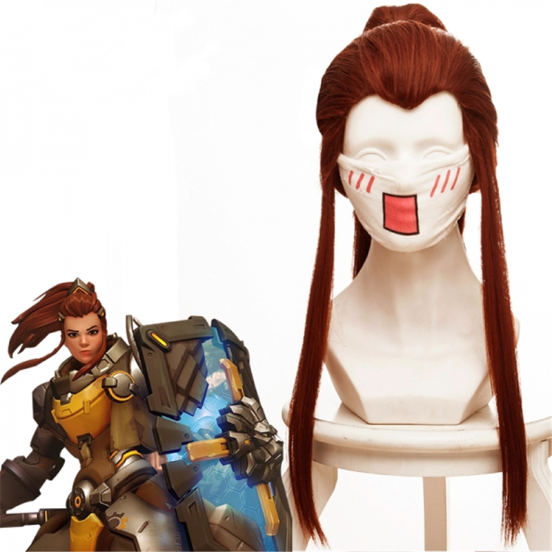 Overwatch Brigitte Lindholm Cosplay Wig reddish brown