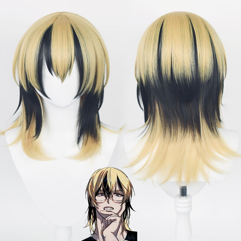 Tokyo Revengers Haitani Ran Cosplay Wig Golden Black Hair Cosplay Props