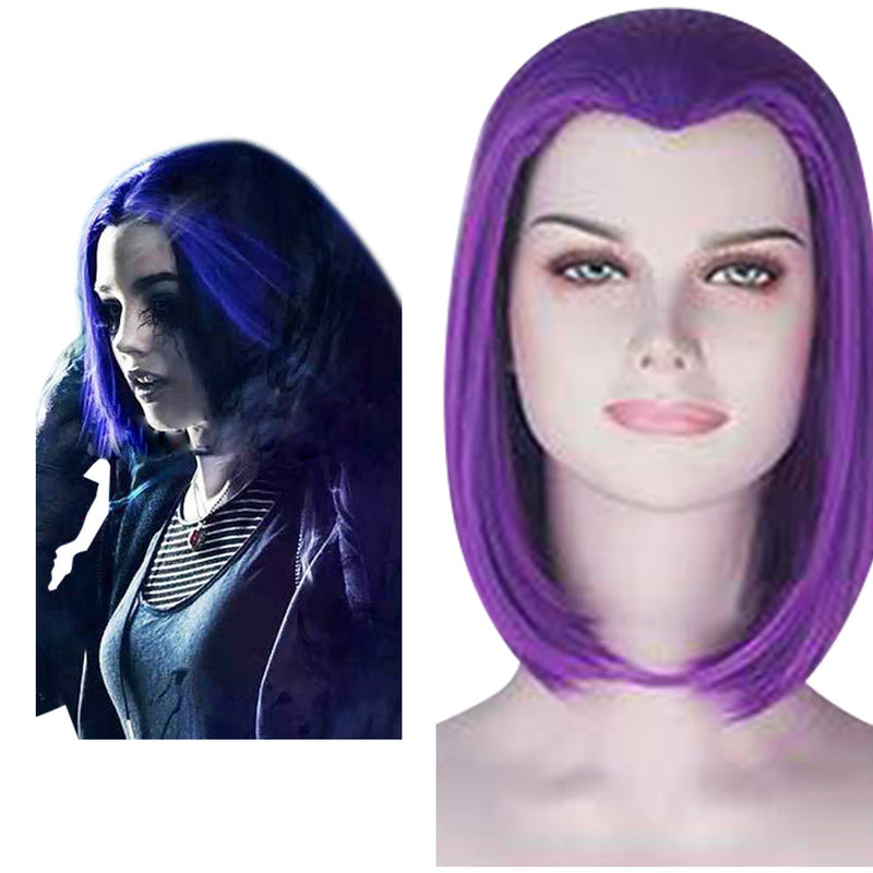 Teen Titans-Raven Cosplay Wig Heat Resistant Synthetic Hair Carnival Halloween Party Props
