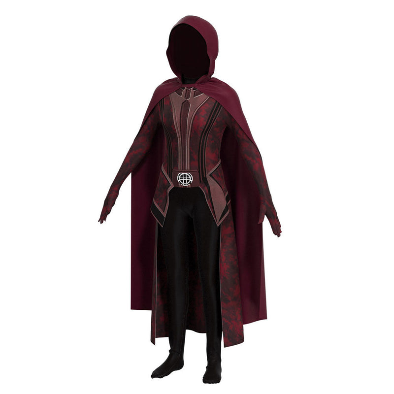 Kids Children Scarlet Witch Robe Cosplay Costume Jumpsuit Outfits Halloween Carnival Suit