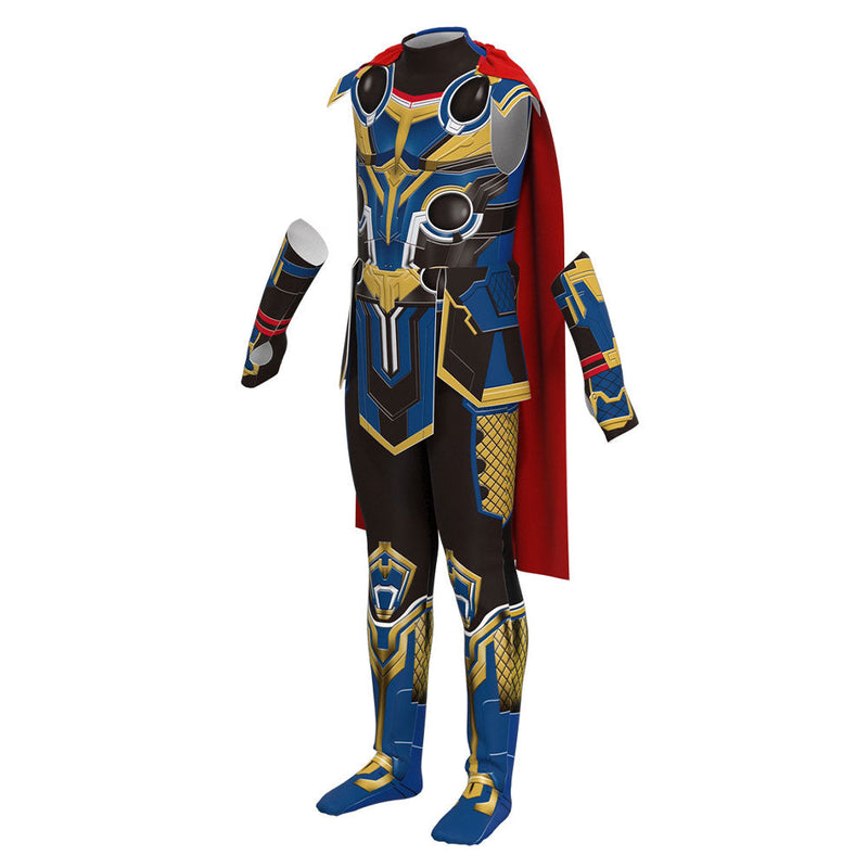 Kids Children Thor: Love and Thunder Thor Cosplay Costume Jumpsuit Cloak Outfits Halloween Carnival Suit