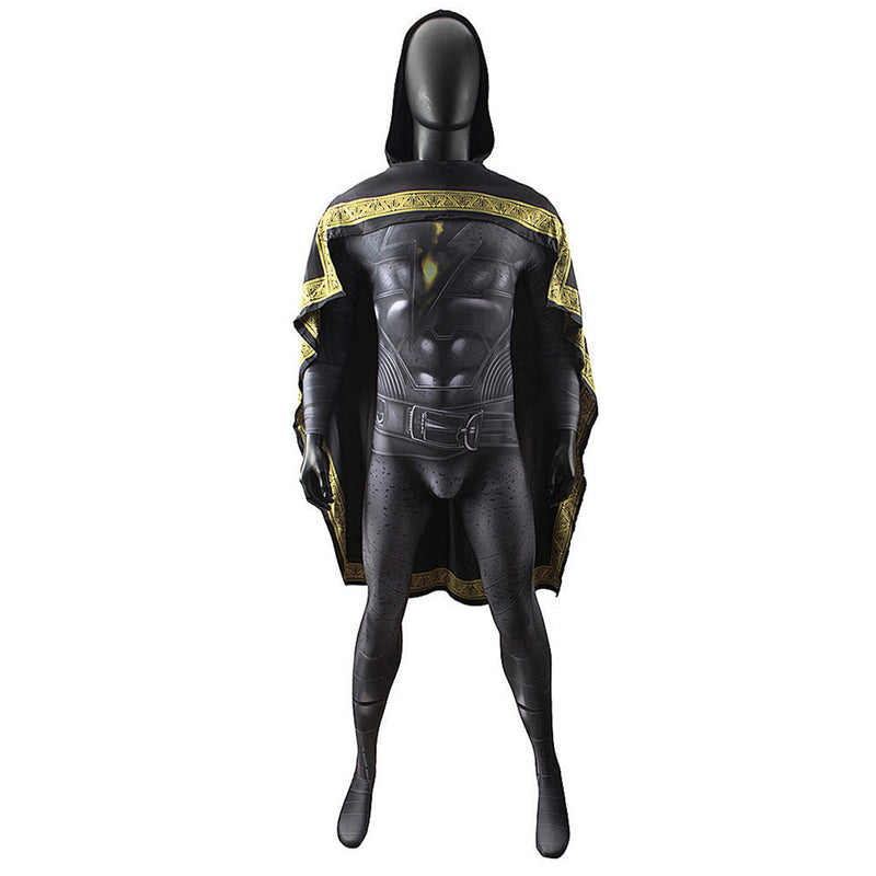 Adult Black Adam Cosplay Costume Outfits Jumpsuit Cloak Halloween Carnival Suit