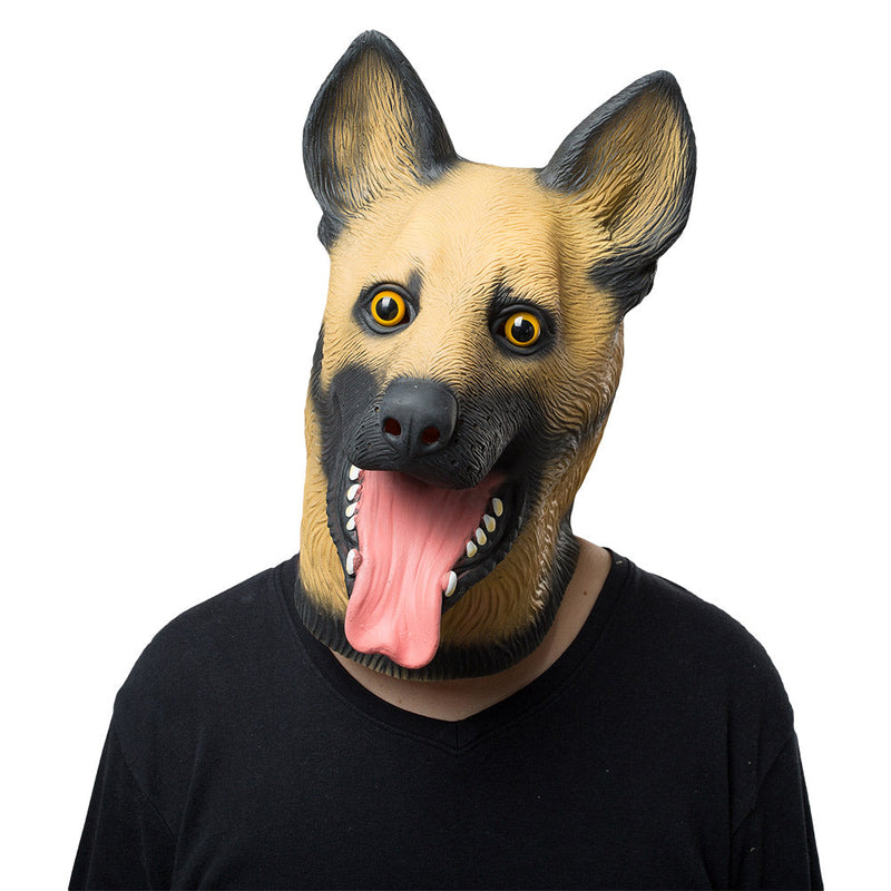 Police Dog Wolf Dog Helmet Animal Latex Helmet Adult Full Face Halloween Cosplay Props