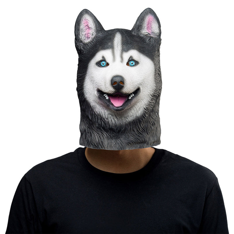 Siberian Husky Dog Helmet Halloween Animal Latex Helmet Adult Cosplay Props