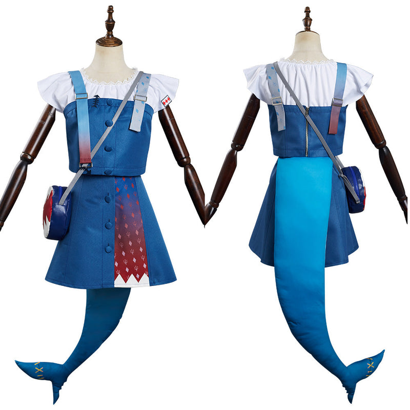 Hololive Vtuber - Gawr Gura Dress Outfits Halloween Carnival Suit Cosplay Costume