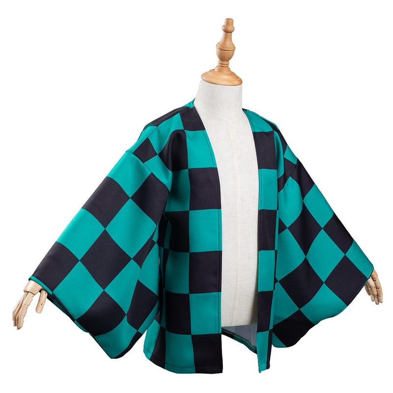 Demon Slayer: Kimetsu no Yaiba Kamado Tanjirou Kids Children Kimono Coat Cosplay Costume