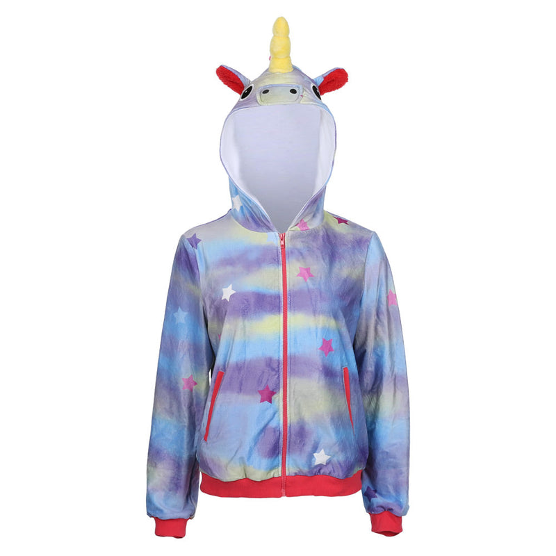 The Lovebirds Leilani Unicorn Hoodie Zipper Zip Up Jacket Coat Cosplay Costume