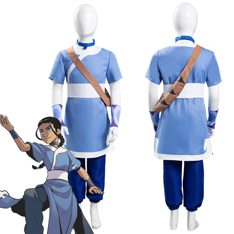 Avatar: the last Airbender Katara Kids Children Halloween Carnival Suit Cosplay Costume