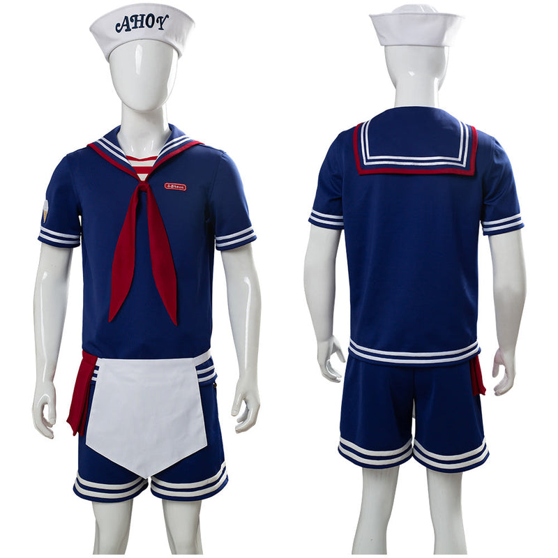 Stranger Things 3 Scoops Ahoy Steve Harrington Robin Cosplay Costume Adult and Child