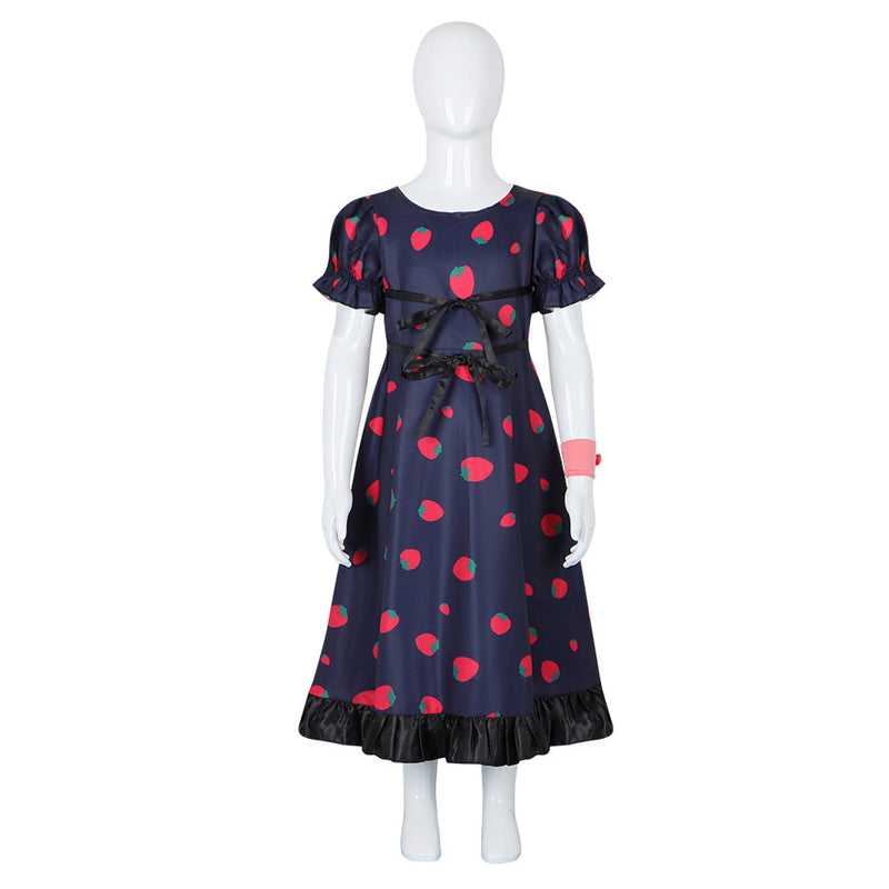 Kids Girls Spy Family Anya Forger Strawberry Dress Cosplay Costume Outfits