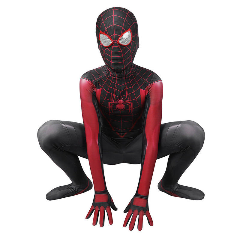 Kids Children Spiderman Miles Morales Cosplay Costume Jumpsuit Outfits Halloween Carnival Suit