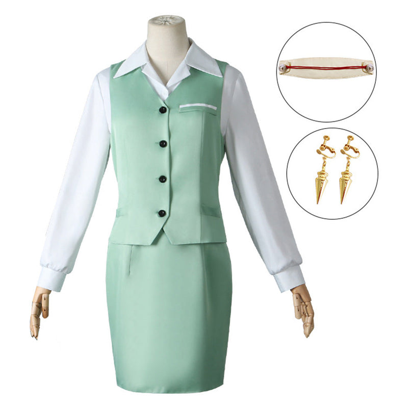 SPY×FAMILY Yor Forger Green Suit Cosplay Costume Accessories Outfits Halloween Carnival Suit