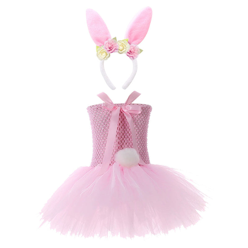 Kids Girls Easter Bunny Cosplay Costume Outfits Halloween Carnival Suit