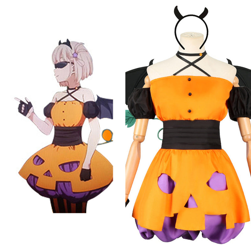 Lycoris Recoil - Nishikigi Chisato Cosplay Costume Pumpkin Dress Outfits Halloween Carnival Suit