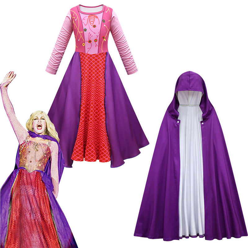 Hocus Pocus Sarah Sanderson Cosplay Costume Dress Halloween Carnival Suit