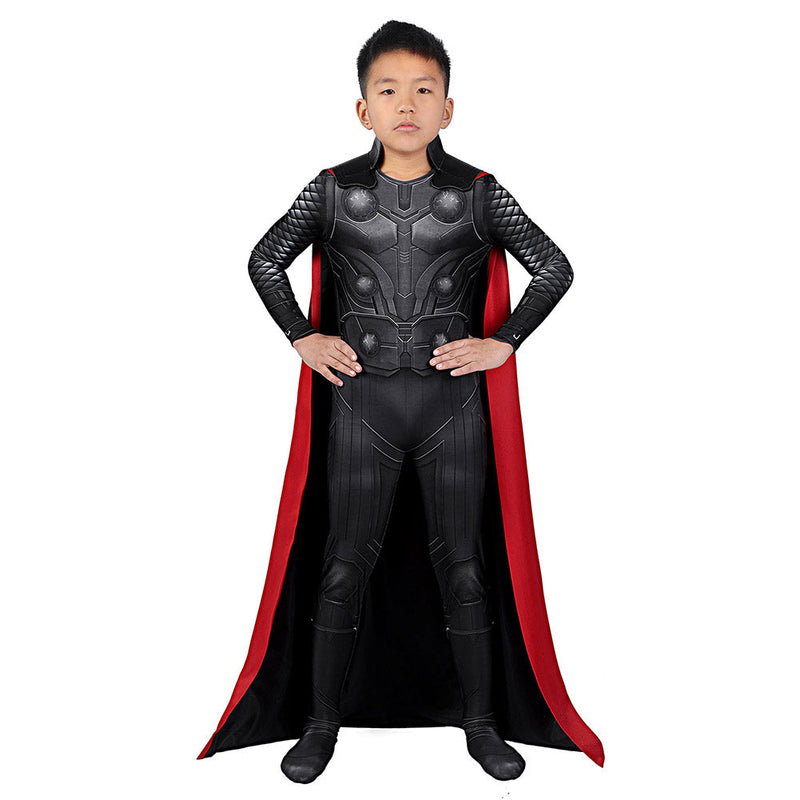 Kids Avengers: Infinity War Thor Cosplay Costume Jumpsuit Cloak Outfits Halloween Carnival Suit