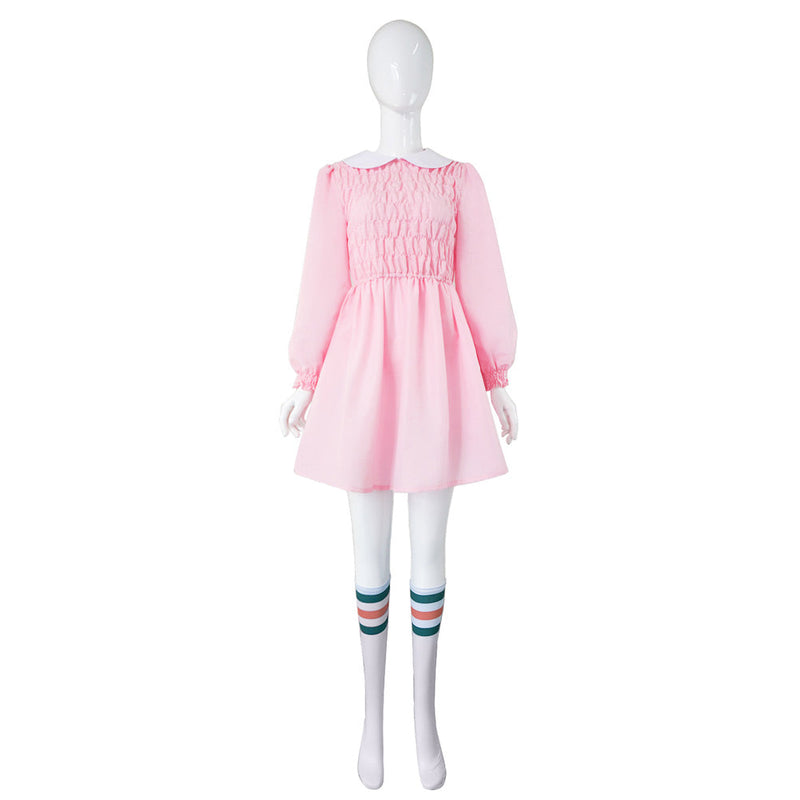 Stranger Things Season 1 Eleven/11 Cosplay Costume Dress Outfits Halloween Carnival Suit