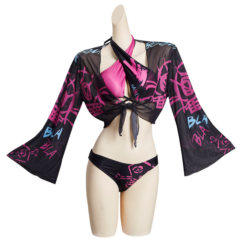 League of Legends LoL Jinx Original Designers Top and Shorts Swimming Suit