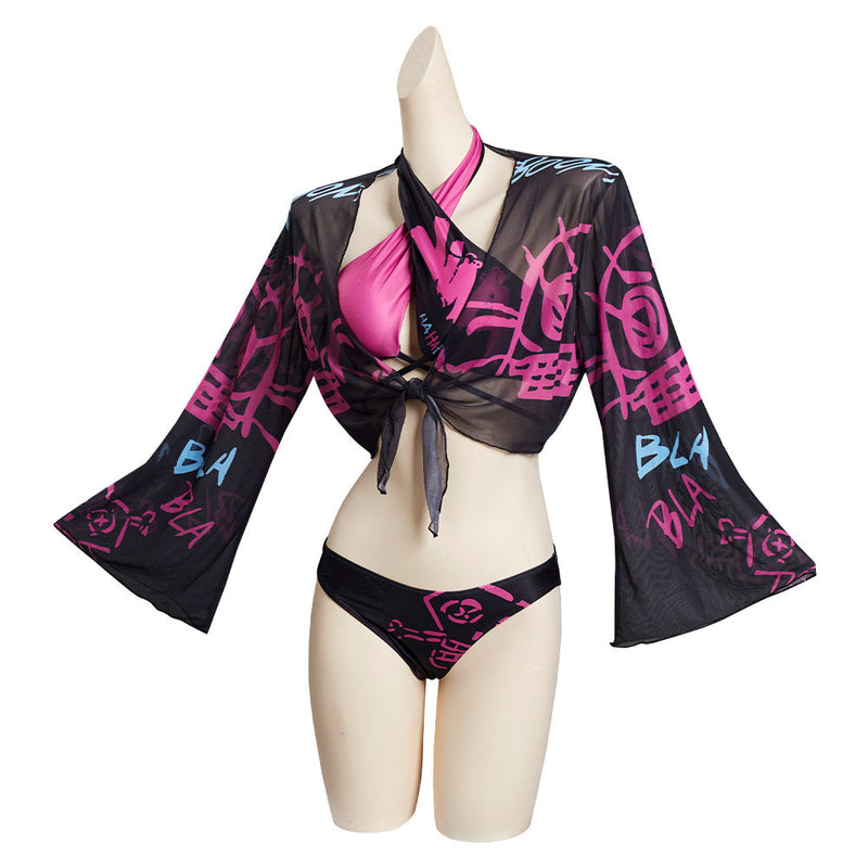 League of Legends LoL Jinx Original Designers Top and Shorts Swimming Suit