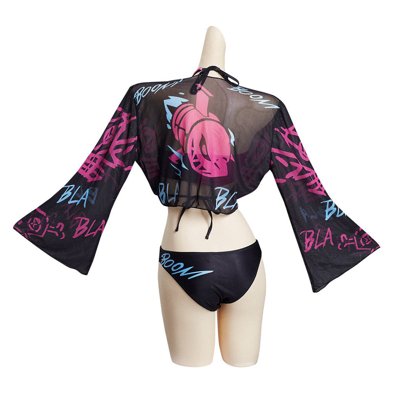 League of Legends LoL Jinx Original Designers Top and Shorts Swimming Suit