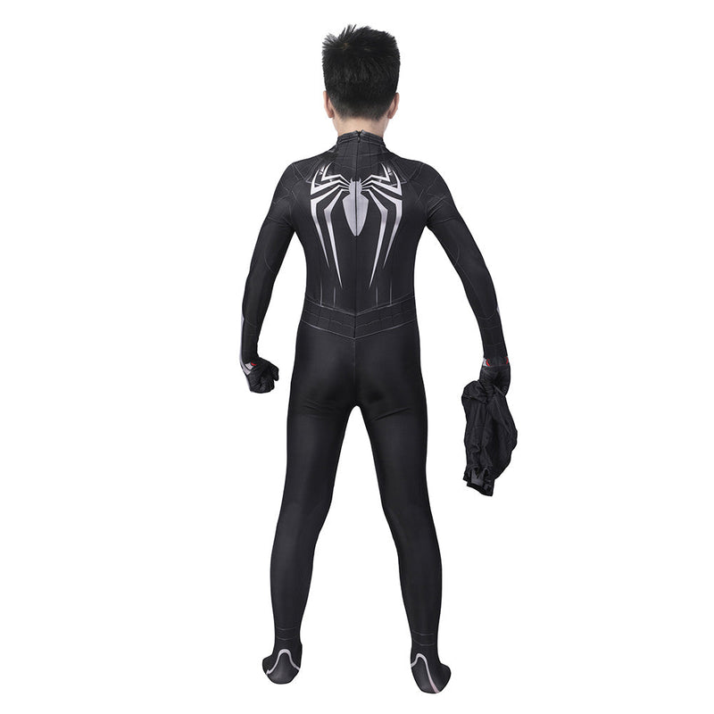 Kids Children Venom X Spider-Man Miles Morales Cosplay Costume Jumpsuit Outfits Halloween Carnival Suit