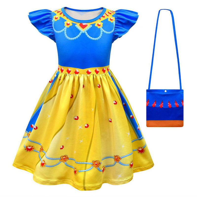 Children Girls Snow White Cosplay Costume Dress Bag Outfits