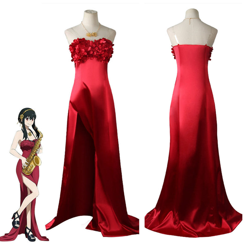 SPY×FAMILY Yor Forger Cosplay Costume Red Dress Accessories Outfits Halloween Carnival Suit