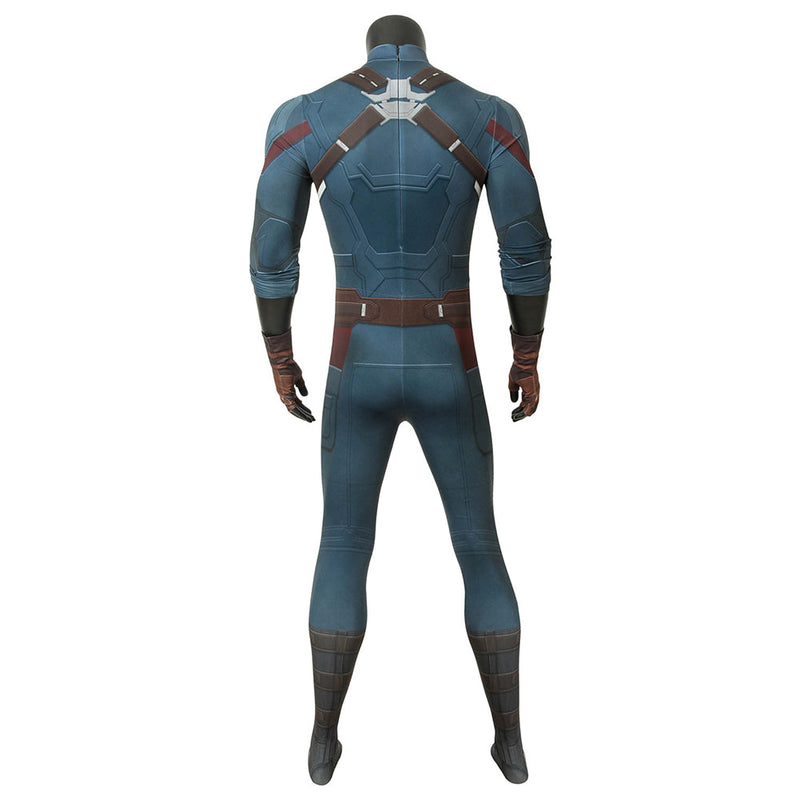 Captain America（Infinity War）Steven Rogers Cosplay Costume Jumpsuit Outfits Halloween Carnival Suit