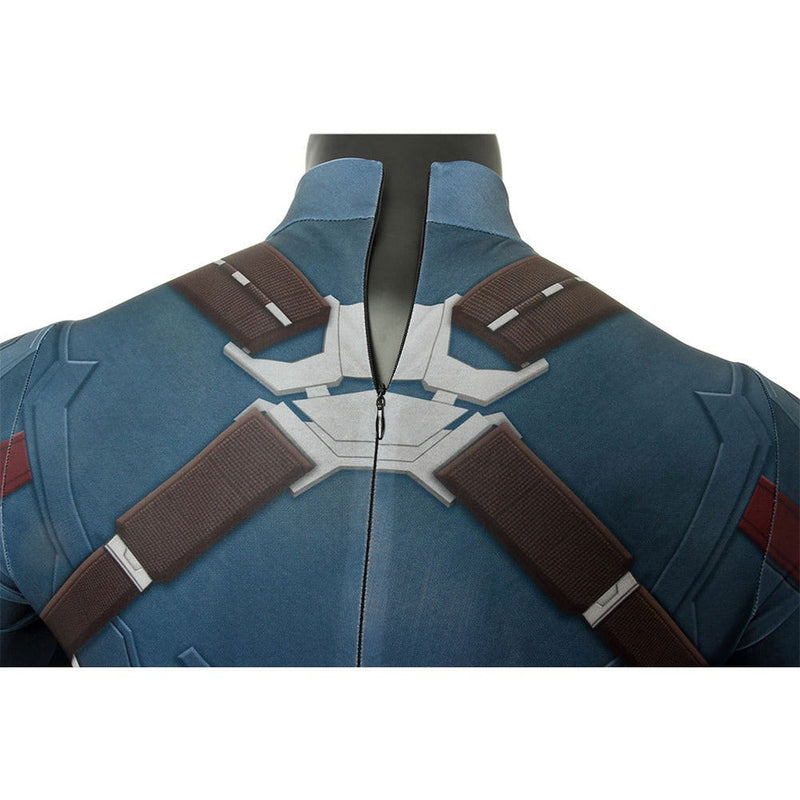 Captain America（Infinity War）Steven Rogers Cosplay Costume Jumpsuit Outfits Halloween Carnival Suit