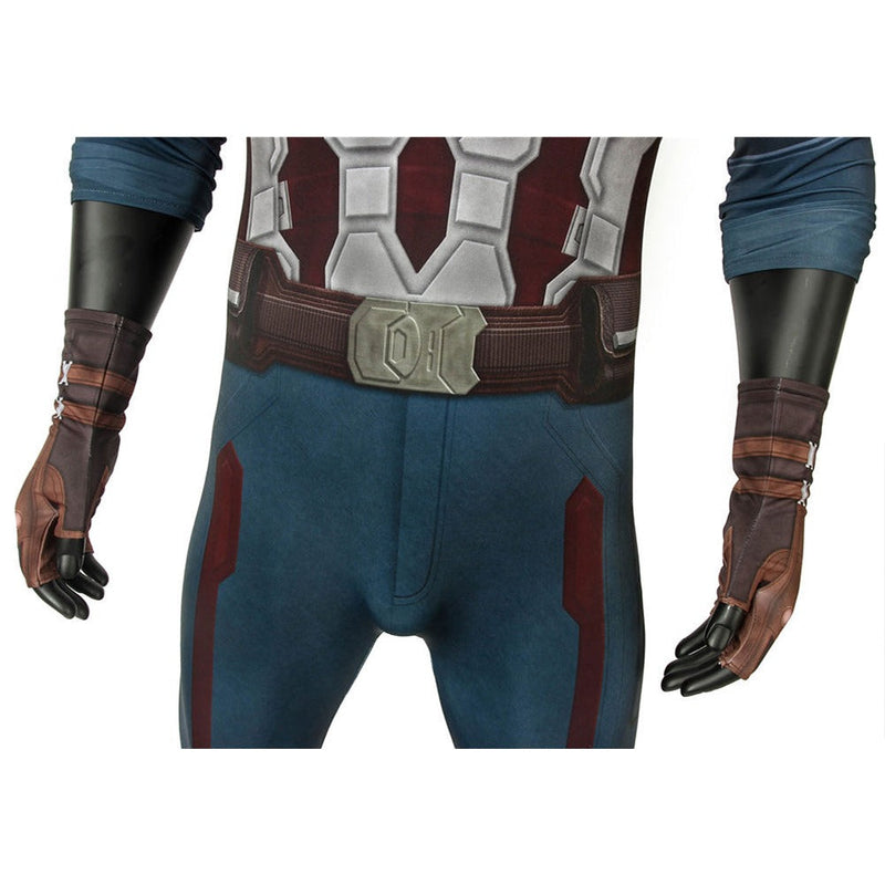 Captain America（Infinity War）Steven Rogers Cosplay Costume Jumpsuit Outfits Halloween Carnival Suit