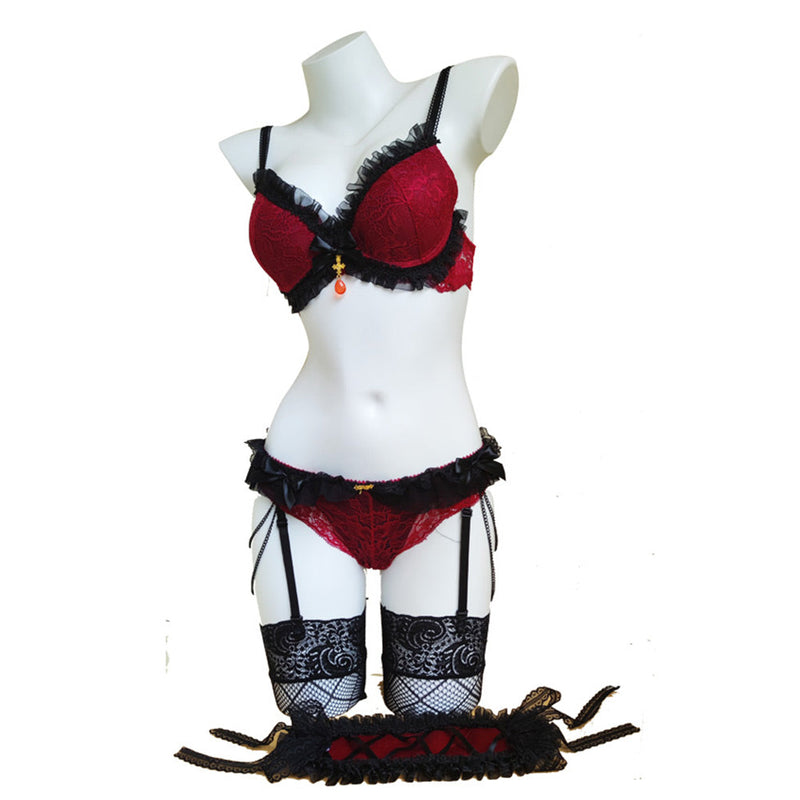 DATE A LIVE/DATE A BULLET Kurumi Tokisaki Red Lingerie Set Cosplay Costume Outfits Halloween Carnival Suit