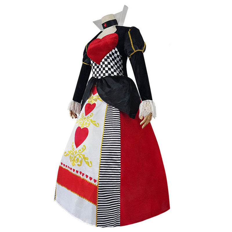 Alice in Wonderland Queen Of Hearts Cosplay Costume Red Queen Dress Outfits Halloween Carnival Suit