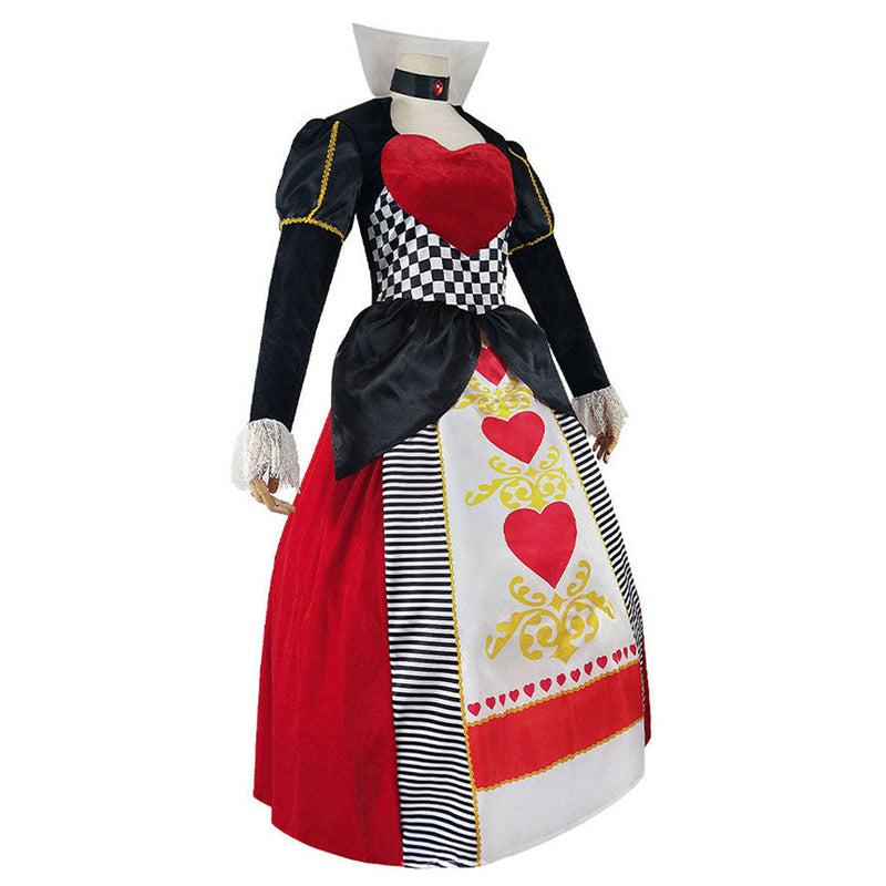 Alice in Wonderland Queen Of Hearts Cosplay Costume Red Queen Dress Outfits Halloween Carnival Suit