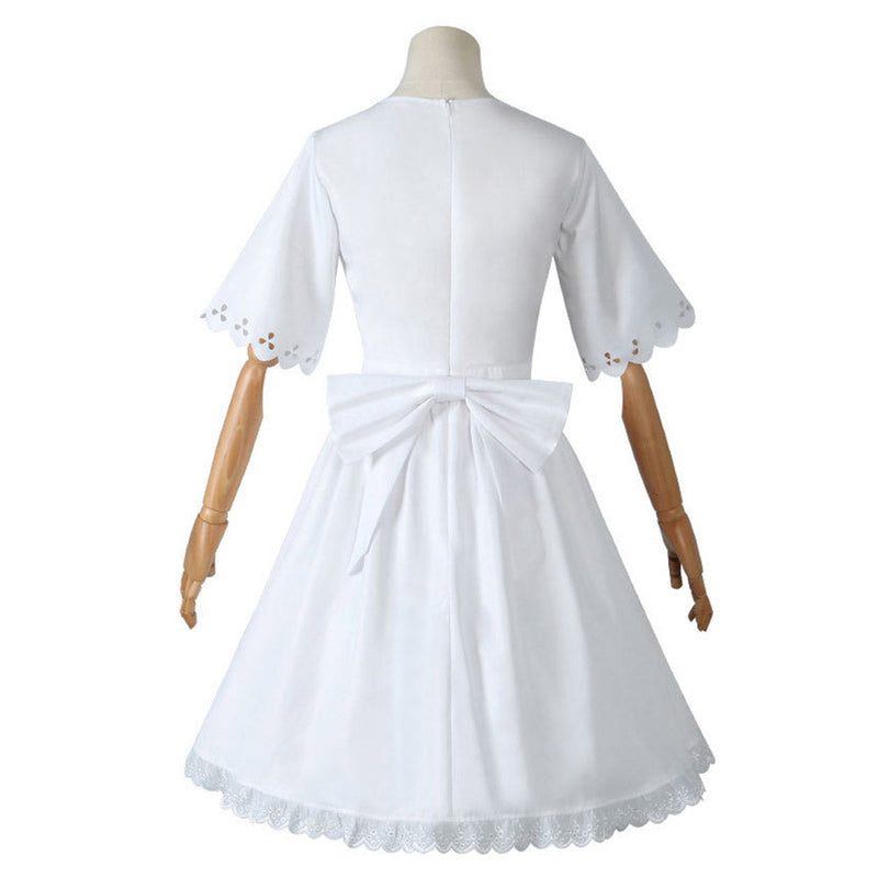 Kids Girls Spy Family Anya Forger Cosplay Costume White Dress Headband Outfits