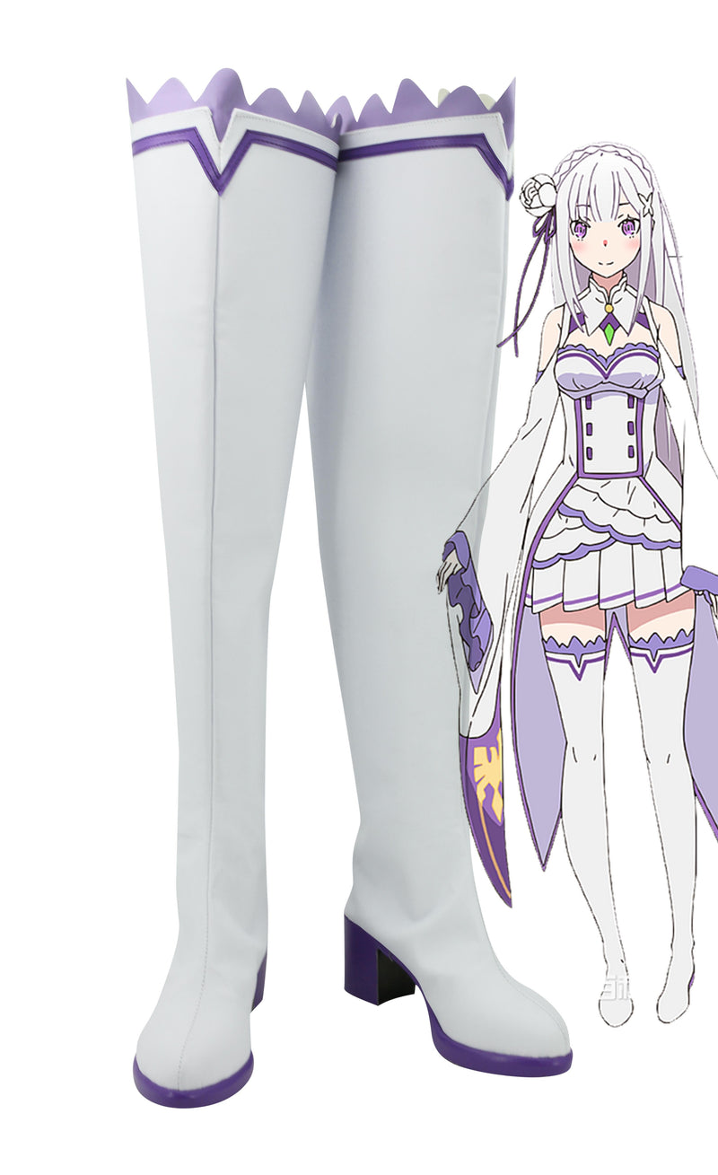 Re:Zero Life in a Different World from Zero Emilia Cosplay Shoes