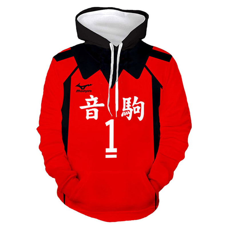 Unisex Haikyuu!! Nekoma High School Kuroo Tetsurou Cosplay Hoodies Pullover Jacket Sweatshirt