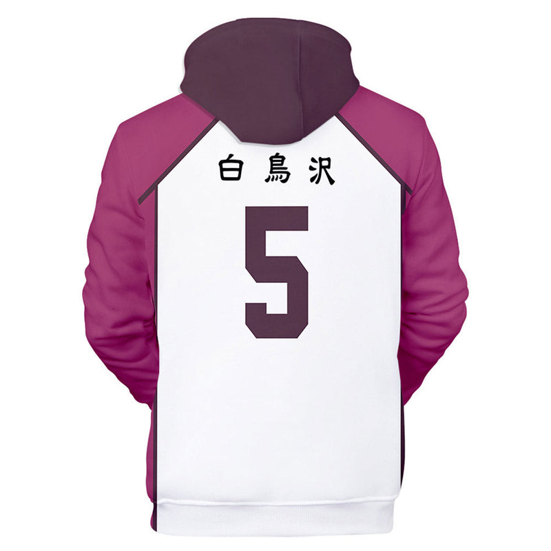 Unisex Tendo Satori Cosplay Hoodies Haikyuu!! Pullover 3D Print Jacket Sweatshirt