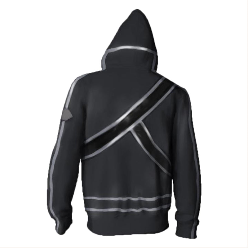 Sword Art Online Costume Halloween Anime Cosplay Zip Up Jacket Pullover Hoodie