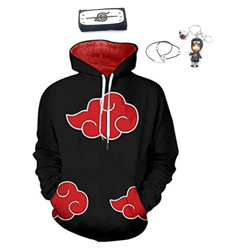 NARUTO Akatsuki Cosplay Hoodie Headband Ring Set