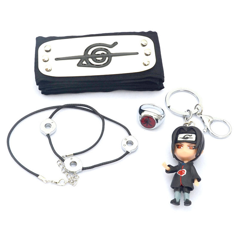 NARUTO Akatsuki Cosplay Hoodie Headband Ring Set