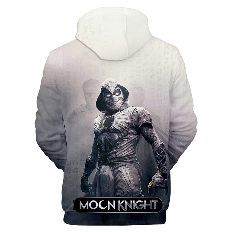 Men Women Moon Knight Cosplay Hoodie 3D Printed Hooded Sweatshirt