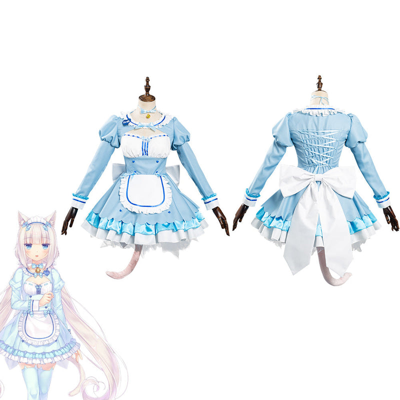 Nekopara Chocola/Vanilla Maid Dress Outfit Halloween Carnival Suit Cosplay Costume