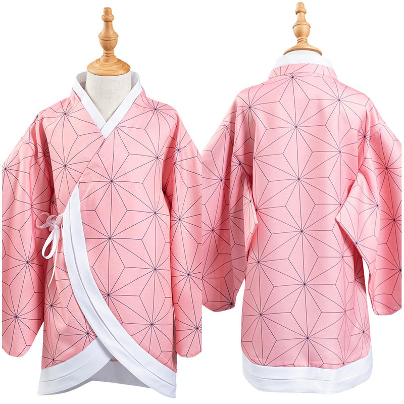 Demon Slayer: Kimetsu no Yaiba Kamado Nezuko Kids Children Kimono Coat Cosplay Costume